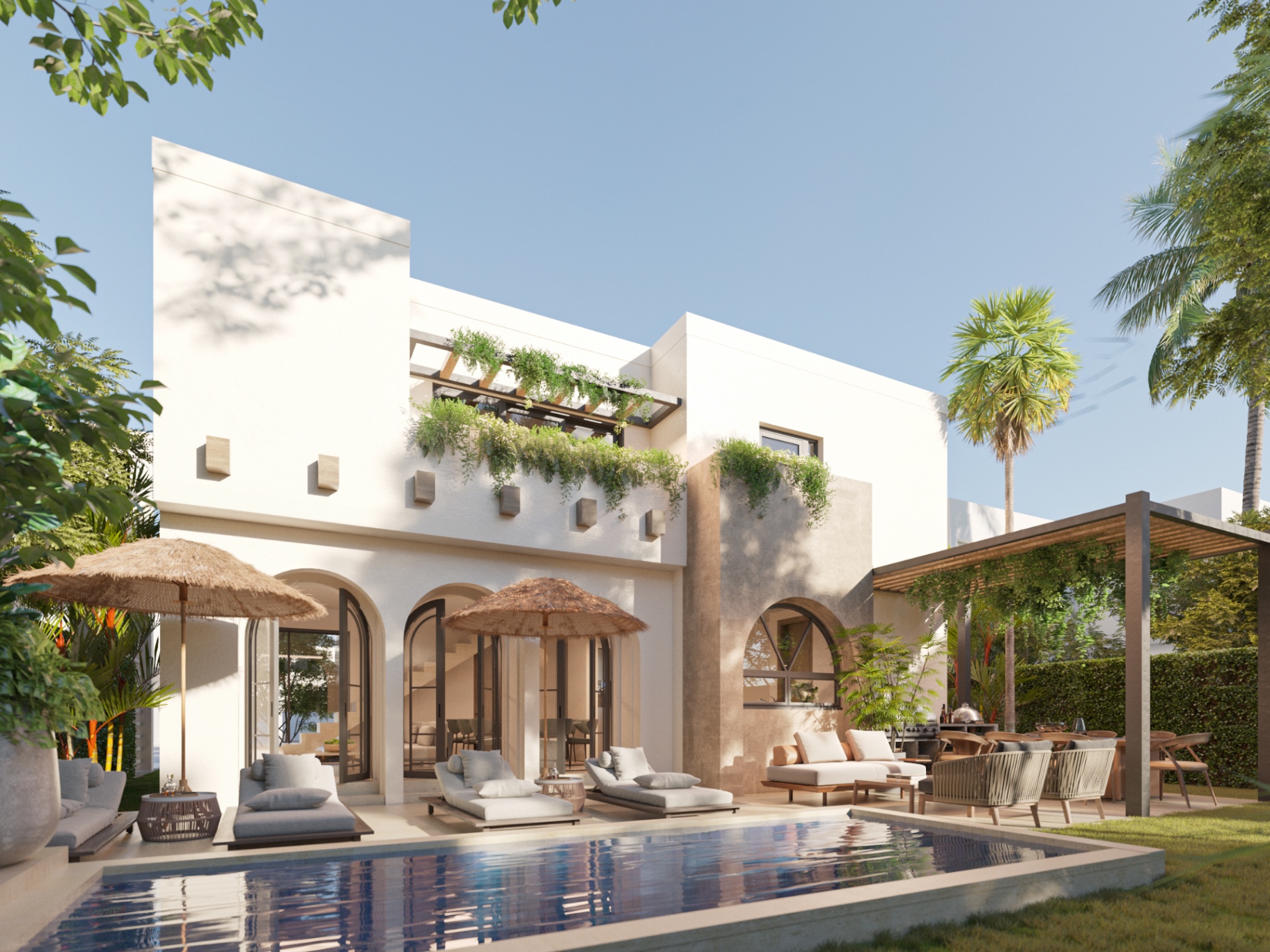 Paseo Isleño — exterior y piscina